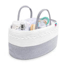 Rope Diaper Caddy - Storage for Baby and Toddler Items - Portable Cotton Organizer Easily Holds Diapers, Wipes, Clothing - Useful for Nursery, Bedroom (Gray, Extra Large) by CozyNest Decor