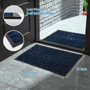 Yimobra Welcome Door Mat Outdoor Indoor, Non Slip Front Doormats, Heavy Duty Rubber Backing, Low-Profile Entrance Mat, Absorbent Resist Dirt, Easy Clean Patio Garage Floor Mats, 29.5 x 17, Blue by CozyNest Decor