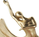 Deco 79 Polystone Dancer Decorative Sculpture Home Decor Statue with Black Square Base, Accent Figurine 9" x 4" x 12", Gold by CozyNest Decor