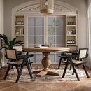 Rattan Dining Chairs Set of 4, Farmhouse Wicker Dining Chairs with Cane Seat Accent Armchair for Dining Room Kitchen Restaurant, Walnut by CozyNest Decor