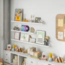 Picture Ledge Shelf, 72 inch Solid Ash Wood Floating Shelves Set of 2, Picture Ledge Ledge Wall Mounted for Living Room Kids' Room Bedroom, Color White by TinyTreasures Baby Boutique