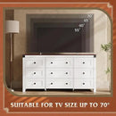WLIVE Farmhouse Dresser for Bedroom, 63" Wide 9 Drawer Dresser Storage Organizer, Wood Chest of Drawers for Bedroom, TV Stand for 70 inch TV, for Living Room, Hallway, Ball Bearing Slide (White) by CozyNest Decor