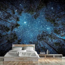 WFBHUA-Forest Starry Wallpaper Mural Night Galaxy Tree Sky Wallpaper for Living Room Bedroom Ceiling(Not Peel and Stick) by CozyNest Decor