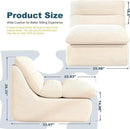 Misolant Bean Bag Chairs，Big Corduroy Fabric Sofa Bean Bag Chair for Adults and Teens with High-Resilience Sponge, Non-Slip Base Floor Lounge Sofa for Home, Living Room, Bedroom, Gaming Beige White by CozyNest Decor