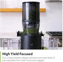Hurom H320 Cold Press Juicer Machine, Easy to Clean Masticating Slow Juicer, Coarse Strainers, Self-Feeding, Hands Free, Family Size, Quiet Motor, Easy Assembly (Black) by CozyNest Decor