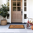 Barnyard Designs Natural Coco Coir Heavy Duty Backing Doormat - Large Cute Non-Slip Front Door Welcome Mat for Outside Entrance or Porch Entry, Brown (17x30, Chaos) by CozyNest Decor