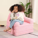 Foldable Kids Sofa, Comfy Rainbow Toddler Couch with Tri Folding Foam Cushions, Comfy Couch for Kid Age 3-6 by TinyTreasures Baby Boutique