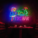Tiki Bar Parrot Palm Tree Neon Sign for Wall Decor Hawaii Beach Bar LED Light up Signs with Dimmer for Pub Party Man Cave Room Art Decor Gift by CozyNest Decor