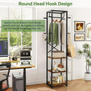 IBUYKE Coat Rack with Shelves, Freestanding Hall Tree with 3 Shelves and 8 Hooks, Industrial Clothes Stand for Entryway, Hallway, Bedroom, Rustic Brown UTMJ088H by CozyNest Decor
