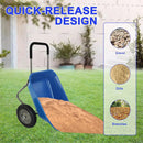 Dual Wheel Wheelbarrow, Heavy Duty Garden Cart, 300 lbs Capacity Utility Cart with Two 15 inches Pneumatic Tires for Outdoor Lawn Yard Farm Ranch (Blue) by GreenHaven Gardens