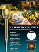 Solar Lights Outdoor Waterproof,4 Pack Gold Pathway Lights with 10-40 LM Dimmable Glass and Metal, Solar Powered Garden Decor for Yard,Patio,Pathway,Driveway Fall Decoration(Warm White) by CozyNest Decor