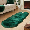AMTOVO Faux Sheepskin Rug, Dark Green Ultra Soft Fluffy Shag Area Rug, 2 x 6 ft Faux Fur Rug for Bedroom Sofa Throw Cushion Room Decor, Sheepskin by CozyNest Decor