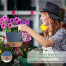 Hanging Planter Self Watering 10 Inch, 2 Pack Hanging Baskets for Plants, Hanging Flower Pots with Drainage Hole & 2 Kinds of Plant Hangers for Garden Home Decor (Navy Blue, 10 Inch) by GreenHaven Gardens
