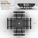 Metal Picnic Tables for Outdoors with Umbrella Hole - Coated Steel Heavy Duty Commercial Grade Table with Adjustable Seats (Black, 46 in, Square with Back, Expanded Steel) by GreenHaven Gardens