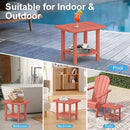 Outdoor Side Table - 2-Tier Storage All Weather Outdoor End Table for Patio - HDPE Morden Easy Maintenance Adirondack Side Table for Pool Porch Balcony Garden Lawn Backyard Outside Indoor by GreenHaven Gardens