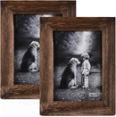 Yaetm 5x7 Picture Frame Distressed Wood, Rustic Solid Wood Photo Frame 5 x 7, Display for Tabletop and Wall, High Definition Glass, Carbonized Black (2 pack) by CozyNest Decor