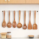 Wooden Utensil Set,WOTTISH 7Pcs Nonstick Wood Spatula,Wooden Kitchen Utensils Set Non Toxic,Wooden Spoons for Cooking（A07） by CozyNest Decor