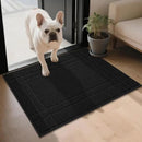 JSEI Entryway Rugs Doormat 24"x36", Non-Slip Dirt Trapper Door Mats Indoor, Washable Absorbent and Stain Resist Welcome Floor Mat for Front Door, Dog Door Mat, Muddy Wet Shoes & Paws, Black by CozyNest Decor