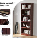 Bookshelf, Open Modern Bookshelf, 5 Shelf Bookcase with Freestanding Display Storage, Wooden Book Shelf for Bedroom, Living Room, Dinning Room, Office,Brown by CozyNest Decor