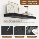 fuqing Floating Shelves for Wall, Bathroom Shelf Wall Mounted for Storage, Shelves with Invisible Bracket for Bedroom, Kitchen, Living Room, Farmhouse Small Book Shelf, 24 Inch Set of 2, Black by CozyNest Decor