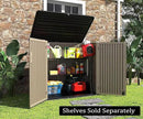HOMSPARK Storage Shed Weather Resistance, Multi-Purpose Outdoor Storage Cabinet for Backyards and Patios, Horizontal Storage Shed for Lawnmower, Patio Accessories (Coffee, X Large - 48 cu.ft) by GreenHaven Gardens
