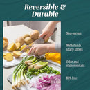 Cutting Boards for Kitchen - BPA-Free Chopping Board - Different Sizes & Non Slip Handles - Reversible, Large Cutting Board Set - Unique Gifts for Cooks Who Have Everything - 3-Pack Red by CozyNest Decor