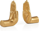 Danya B. Contemporary Accent Book Shelf Decor - Hands Sculpture Bookend Set of 2 (Silver) by CozyNest Decor