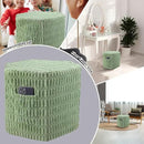 Hexagon Pouf Ottoman Stuffed with 2 Pockets & Handle, Comfort Corduroy Poufs, Non-Slip Foot Stool Storage Ottoman, Foam Floor Poufs Foot Rest for Couch, Bedroom (Green) by CozyNest Decor