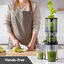 AMZCHEF Cold Press Juicer, Juicers Machines - 5.4" Large Feed Chute for Whole Fruits & Vegetables, Stainless Steel Slow Masticating Juice Easy to Clean, Large Auger, Triple Strainers, Silver by CozyNest Decor