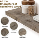 48 Inch Fireplace Mantel Shelf - 8 Inch Deep Rustic Solid Reclaimed Wood Floating Shelf, Wall Mounted Farmhouse Display Shelf with Invisible Heavy Duty Metal Bracket, Set of 2, Cement Grey by CozyNest Decor