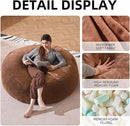 Bean Bag Chair 5Ft, Memory Foam Filled, Large Beanbag Chairs for Adults and Teens, Soft Sofa with Removable Flannel Cover, Round Couch for Living Room Bedroom College Dorm (Coffee, 5FT-60×60"×24") by CozyNest Decor