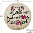 Spoontiques - Garden Décor - Cats Make a Home Purrfect Stepping Stone - Decorative Stone for Garden by CozyNest Decor