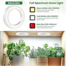 6" Ceiling Grow Lights for Indoor Plants, 168 LEDs Full Spectrum Grow Light, Halo Under Cabinet Plant Growing Lamp with 6/12/16H Auto Timer, 3 Spectrum Modes, 5 Brightness Levels (2-Head) by GreenHaven Gardens