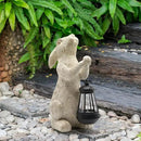 Garden Statues Rabbit with Solar Lights-Bunny Figurine Halloween Decorations Outdoor Rabbit Decor for Lawn,Balcony-Yard Art Garden&Patio Decor,Unique Housewarming&Birthday Gifts for Women Mom by CozyNest Decor