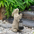 Garden Statues Rabbit with Solar Lights-Bunny Figurine Outdoor Easter Decorations Rabbit Decor for Lawn,Balcony-Yard Art Garden&Patio Decor,Unique Housewarming&Birthday Gifts for Women by GreenHaven Gardens