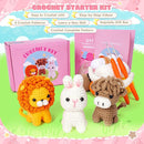 Crochet Kit for Beginners, Amigurumi Crochet Animal Kits, Crocheting Kit for Starters Adult Kids with Step-by-Step Video Tutorials, Animal Kits with Highland Cow, Lion, Bunny by TinyTreasures Baby Boutique