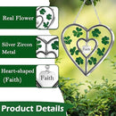 KY&BOSAM Shamrock Heart Suncatcher Faith Suncatcher St Patrick's Day Decoration Grandma Gifts for Windows Hangings Wind Chime with Pressed Flower Gifts for Mom Mother`s Day Valentine's by GreenHaven Gardens