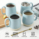 Hasense Ceramic Coffee Mugs Set of 4, 15 Oz Coffee Cup with Handle for Women and Men, Modern Large Latte Mugs for Cappuccino, Tea, Cocoa, Microwave Dishwasher Safe, Mother's Day Gifts, Light Blue by CozyNest Decor