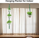 USLAI Macrame Plant Hanger Indoor Outdoor, Up to 4-15 inch Pot, Heavy 20lb Planters, Extra Long Strong Hanging Planter Basket Holder, Boho Home Decor, 35+72 Inch, Green (POTS NOT Included) by GreenHaven Gardens