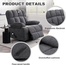 Oversized Swivel Rocker Recliner Chair Set of 2 for Adult, Rock Recliner for Big Man, Extra Wide Manual Recliners, Overstuffed Soft Rocking Sofa Chair,Light Grey by CozyNest Decor