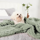 Amélie Home Chunky Knit Throw Blanket for Couch, Soft Chenille Crochet Blanket for Children, 40"x50", Sage Green by CozyNest Decor