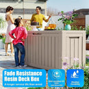 Vixzen 80 Gallon Resin Deck Box, Lockable Outdoor Storage Box for Patio Cushions Storage Furniture,Garden Tools, Pool Supplies, Weatherproof and UV Resistant- Grey by CozyNest Decor