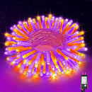 100 LED Halloween Lights Outdoor, 33ft Halloweem String Lights Indoor Clear Wire 8 Modes Waterproof Plug in Twinkle Fairy Lights with Timer Memory for Room Tree Party Decorations, Purple&Orange by GreenHaven Gardens