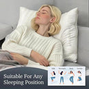 Hotel Grand Softy-Around Feather Down Pillows King Size Set of 2 Packs White Strip 100% Cotton Fabric Bed Pillows for All Position Sleepers,36"x20"/2 Packs by CozyNest Decor