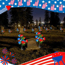 Woanger 4 Pcs Solar Flowers Cemetery Grave Decorations Outdoor LED Flower Lights with 6 Rose Powered Garden Stake Lights Waterproof for Independence Day Grave Decorations (Red, Blue) by GreenHaven Gardens