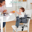 Booster Seat for Dining Table: Portable Toddler Booster Chair with Safety Buckle and Height Adjustable, Foldable Baby Feeding Chair, Kids High Chair Booster Seat for Kitchen Home Travel - Yellow by TinyTreasures Baby Boutique