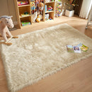 AMTOVO Faux Fur Sheepskin Rug for Living Room, 4 x 6 ft Beige Fluffy Area Rug for Bedroom, Playroom, Luxury Room Decor, Rectangle by CozyNest Decor