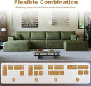 108" Sectional Couches for Living Room Modern Modular Sofa with L-Shape Couchs Upholstered Boneless Couch Deep Seat Sectional Couch with Chaise (Green, Left Facing Chaise+3Seaters+Ottoman) by CozyNest Decor