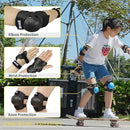 Youth/Kids Knee Pads Elbow Pads Wrist Guards Protective Gear Set for 3-15 Years Child Roller Skates, Skateboard, Cycling, Inline Skating, BMX Bike, Balance Bike, Scooter Riding and Other Outdoor Sports by TinyTreasures Baby Boutique