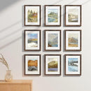 Vittanly 8.5x11 Picture Frames Set of 9, Shatter Resistant Plexiglass, Display 6x8 Pictures with Mat or 8.5x11 without Mat, Photo Frames for Wall or Tabletop, Engineered Wood, Brown by CozyNest Decor
